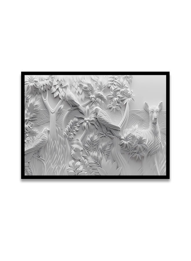 ماركتنا لوحة جدارية قماشية فنية لتزيين الحائط بتصميم تجريدي مع برواز اسود مجوف مقاس 120x80سم قطعة واحدة - Image 2