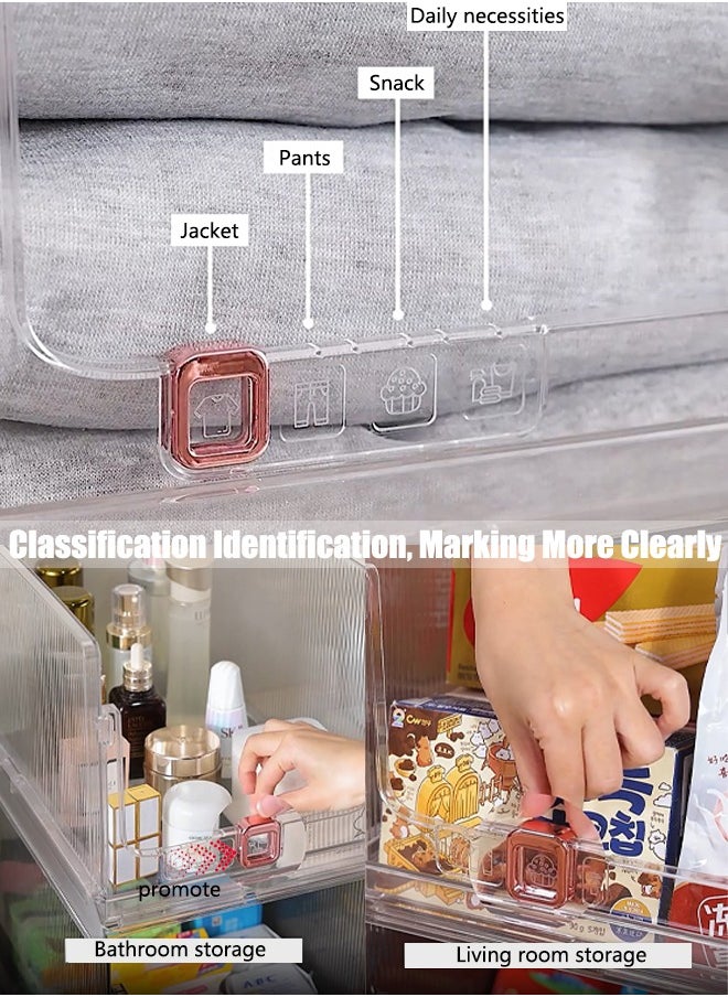 Generic - Drawer Organizer Transparent Stackable Plastic Storage Basket Foldable Closet Organizer Storage Bins Drawer Shelf Storage Container for Wardrobe Cupboard Office Kitchen Bathroom (Middle) - Image 1