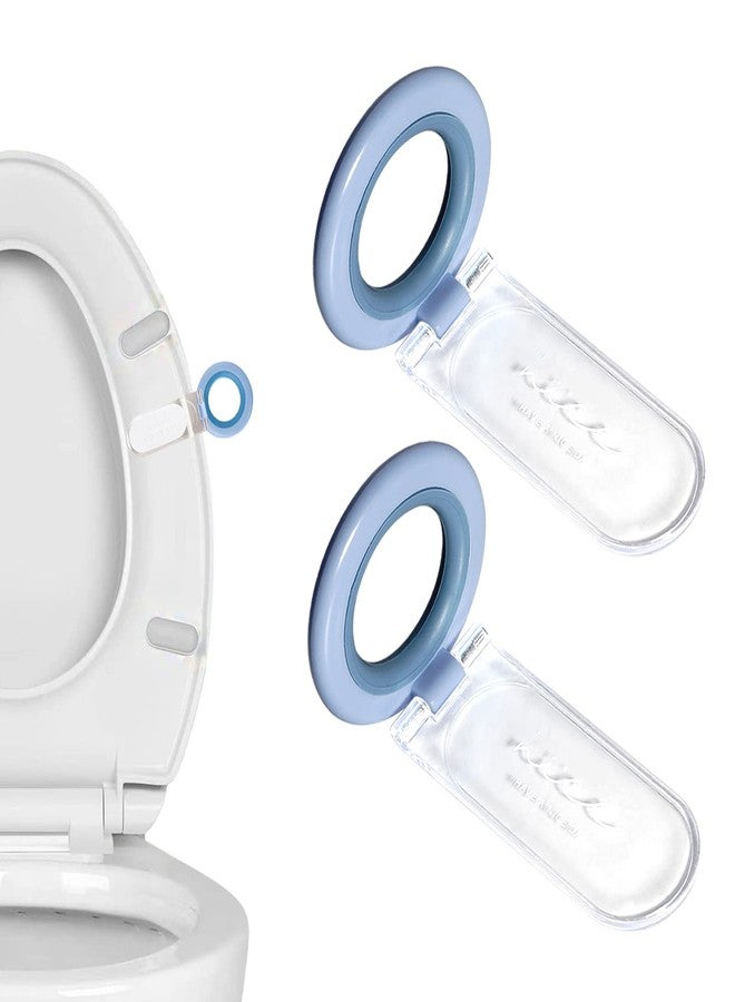 Moloudan Toilet Seat Handle, Toilet Lid Lifter, Avoid Touching Toilet Seat Handle Lifter Bathroom Accessories, More Practical, More Sanitary, 2 Pack, Blue - Image 1