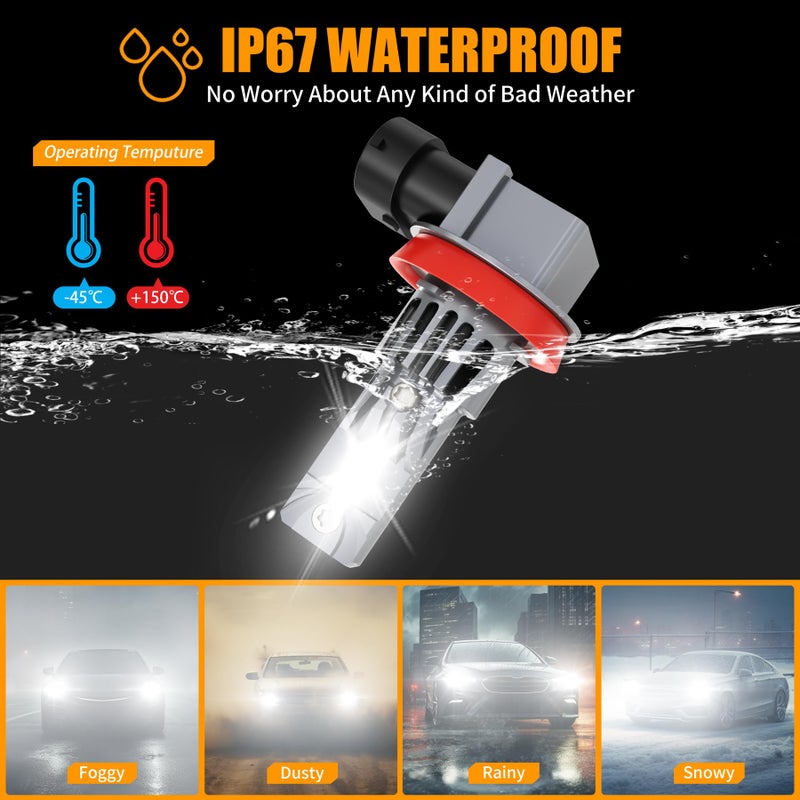 ROADLIT Fit 2023 2024 2025 2026 Light Bulbs for Chevy Silverado 2500 3500 WT/LT/Custom,High Beam Low Beam Light Bulb Set, 6500K White Light, 500% Brightness, Plug and Play - 4 Pack - Image 4