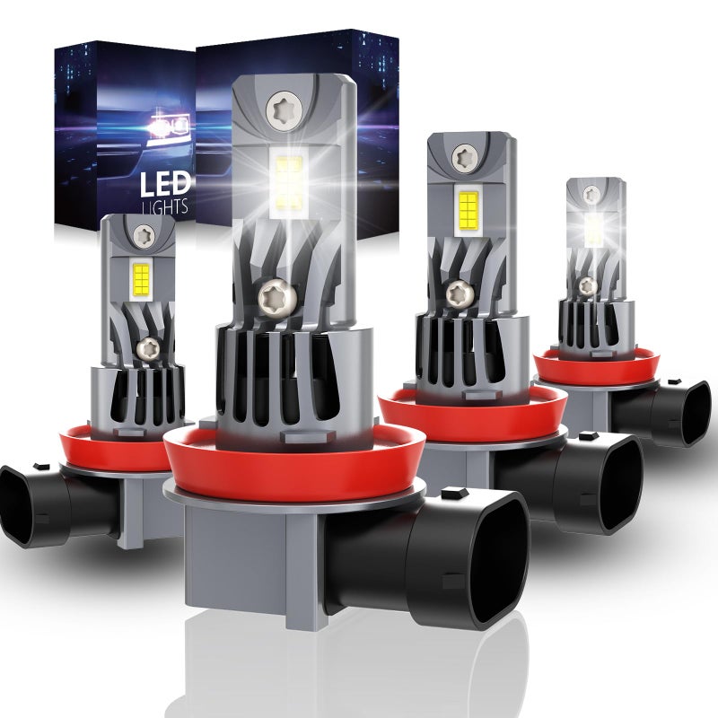 ROADLIT Fit 2023 2024 2025 2026 Light Bulbs for Chevy Silverado 2500 3500 WT/LT/Custom,High Beam Low Beam Light Bulb Set, 6500K White Light, 500% Brightness, Plug and Play - 4 Pack - Image 1