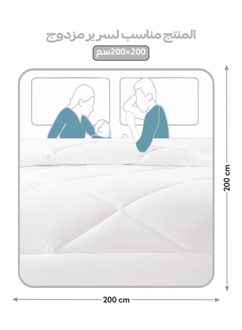 Donetella Bedding Comforter Set, King Size Fits 200x200 cm - 6-Pcs Solid Quilted Bed Set, Microfiber Fabric - 1 Comforter, 1 Fitted Sheet, 2 Pillow Shams, 2 Pillowcases