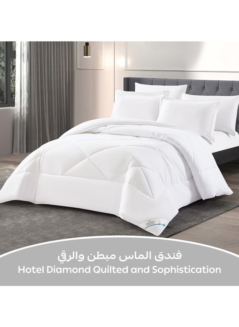 دوناتيلا طقم مفرش روزا سادة 6 قطع مقاس مزدوج 240 × 260 سم بحشوة ثابتة أبيض  - Image 2