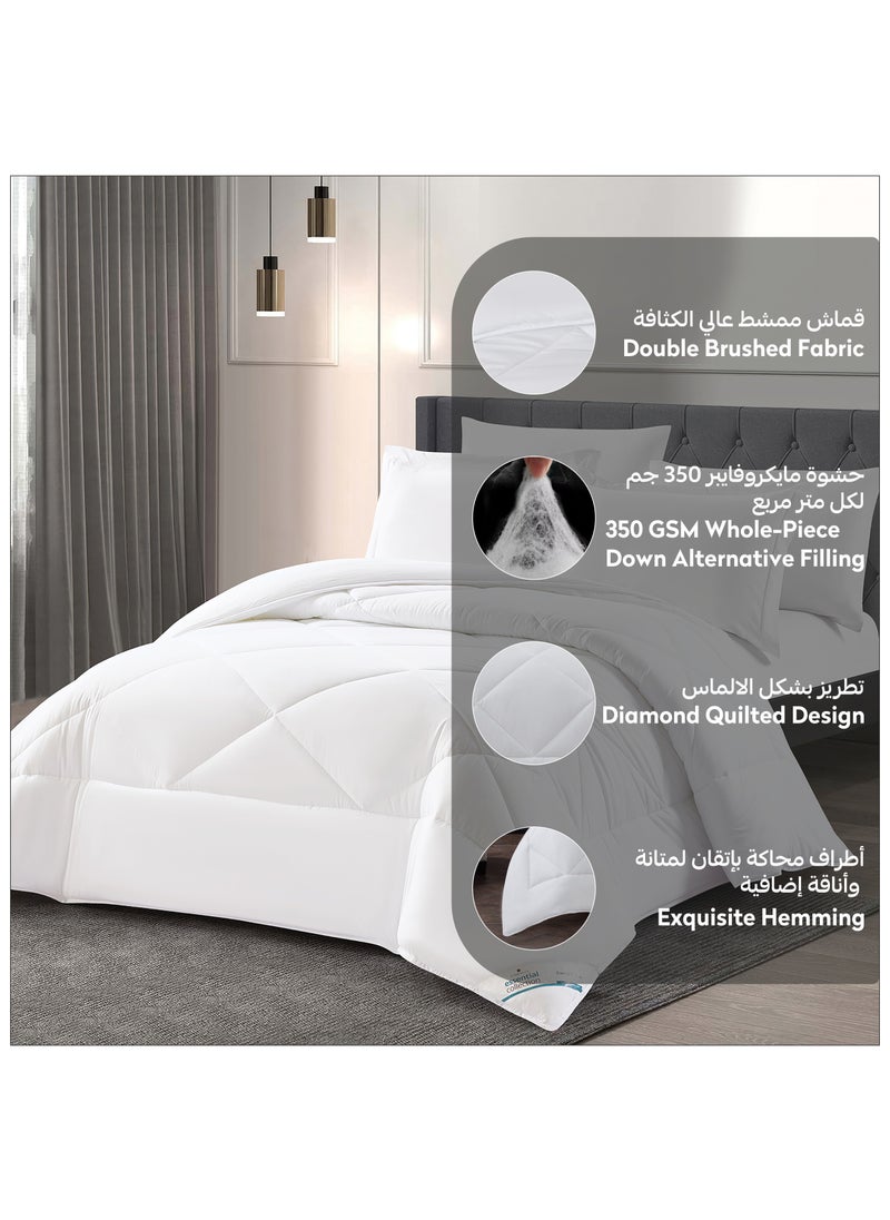 دوناتيلا طقم مفرش روزا سادة 6 قطع مقاس مزدوج 240 × 260 سم بحشوة ثابتة أبيض  - Image 5