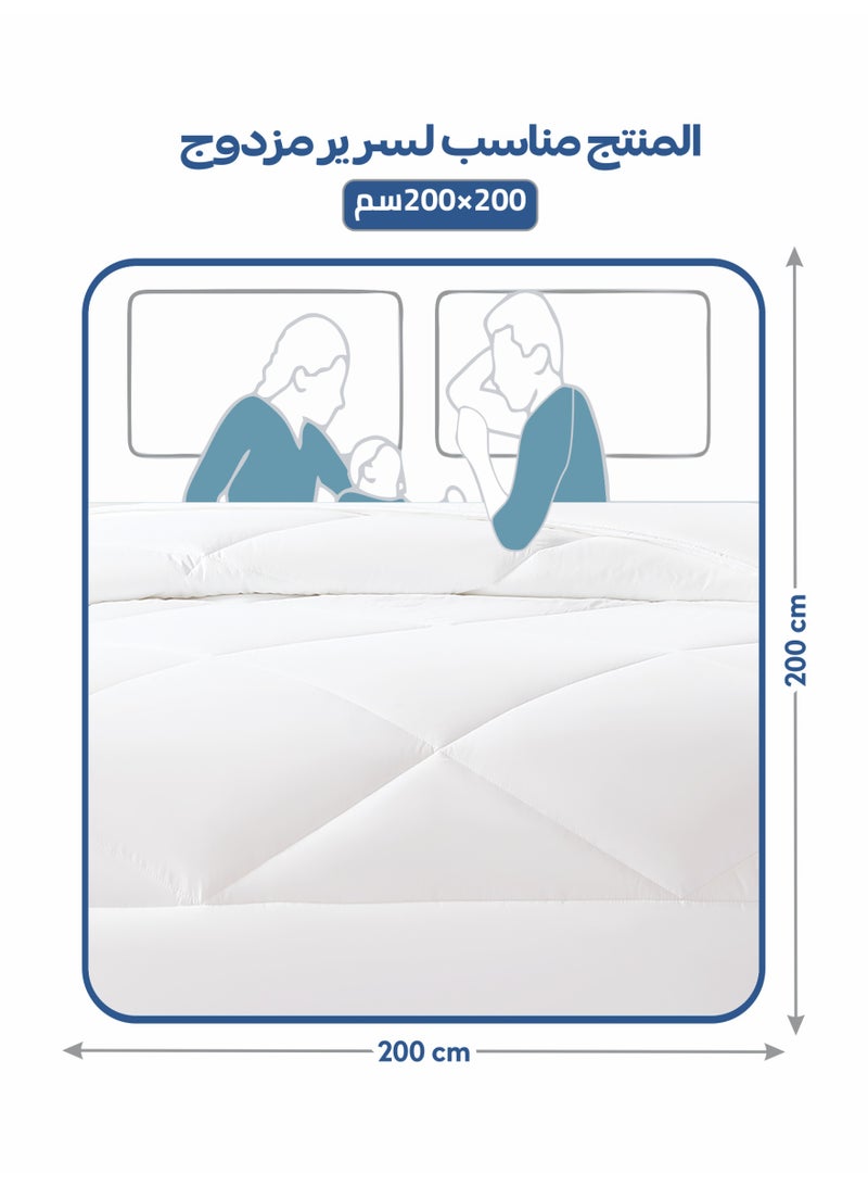 دوناتيلا طقم مفرش روزا سادة 6 قطع مقاس مزدوج 200 × 200 سم بحشوة ثابتة أبيض - Image 2