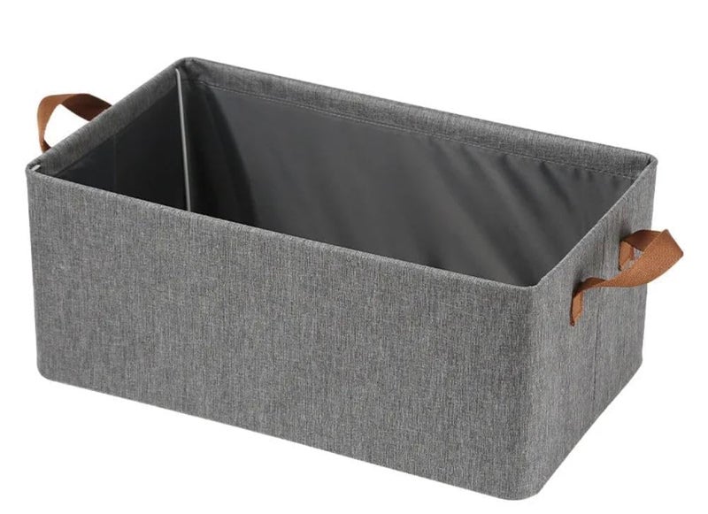 Zerolex Foldable Cloth Basket with Metal Frame and Handles 26 Litres Wardrobe Organizer for Clothes Toys Shelves - Image 2