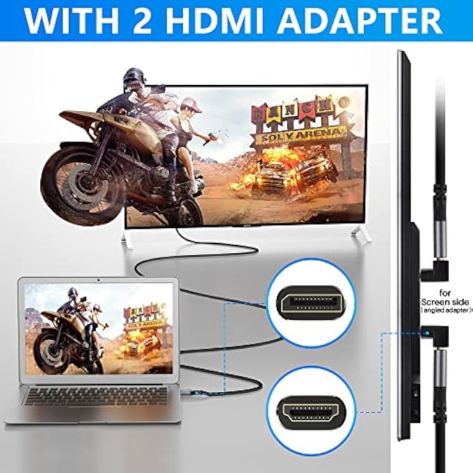 rayihni 4K DISPLAYPORT TO HDMI CABLE 35FT, 4K@60HZ HDR, HIGH SPEED ACTIVE DISPLAY PORT TO HDMI CABLE UHD CONVERTER, UNI-DIRECTIONAL CORD, SUPPORT 4K@60HZ 2K@120HZ 1080P FOR HDTV, MONITOR, PROJECTOR - Image 2