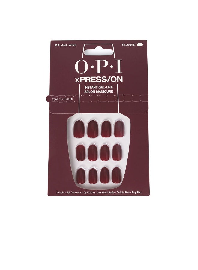 Opi xPress/On False Gel-Like Nails Color Malaga Wine x30 - Image 1