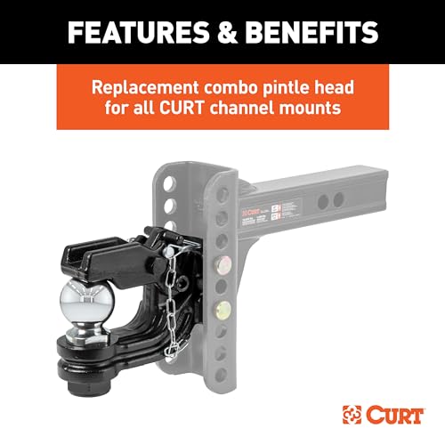 CURT 45919 Channel Mount Pintle Attachment with 2-Inch Ball, 10,000 lbs, Shank Required - Image 4
