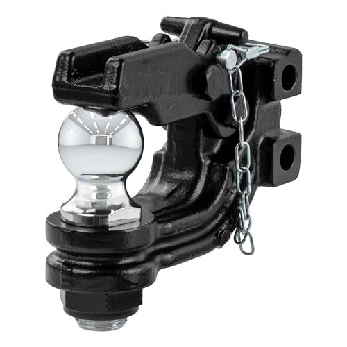 CURT 45919 Channel Mount Pintle Attachment with 2-Inch Ball, 10,000 lbs, Shank Required - Image 1