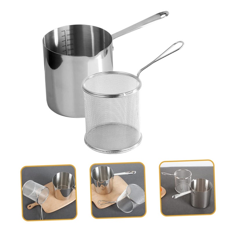 Stainless Steel Deep Fryer Basket Pot with Ergonomic Handle Quick Heat Polished Surface - Image 4