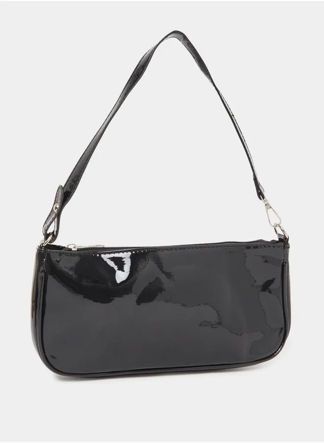 Styli Styli Solid Shoulder Bag with Zip Closure