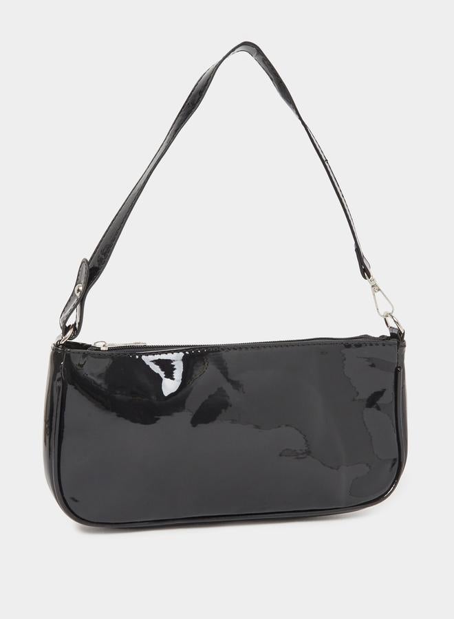 Styli Solid Shoulder Bag with Zip Closure - Image 1