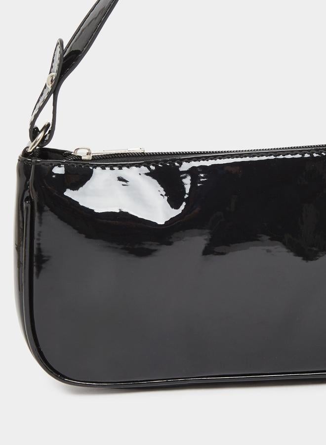 Styli Solid Shoulder Bag with Zip Closure - Image 3