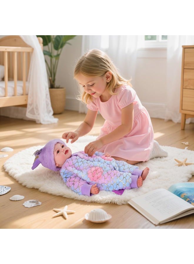 BABESIDE Mermaid Baby Dolls Girl-17inch Large Realistic Cute Soft Body Baby Doll Real Life Mermaid Baby Doll Toys with Mermaid Sets & Accessories, for 3+ Year Old Girls Gifts, Pretend Play, Collection - Image 3