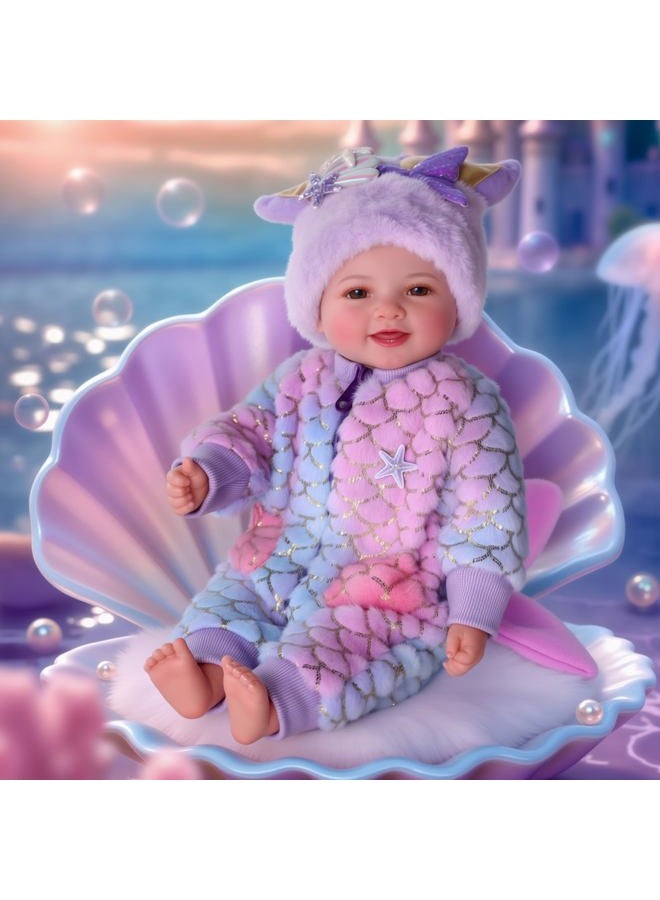 BABESIDE Mermaid Baby Dolls Girl-17inch Large Realistic Cute Soft Body Baby Doll Real Life Mermaid Baby Doll Toys with Mermaid Sets & Accessories, for 3+ Year Old Girls Gifts, Pretend Play, Collection - Image 1