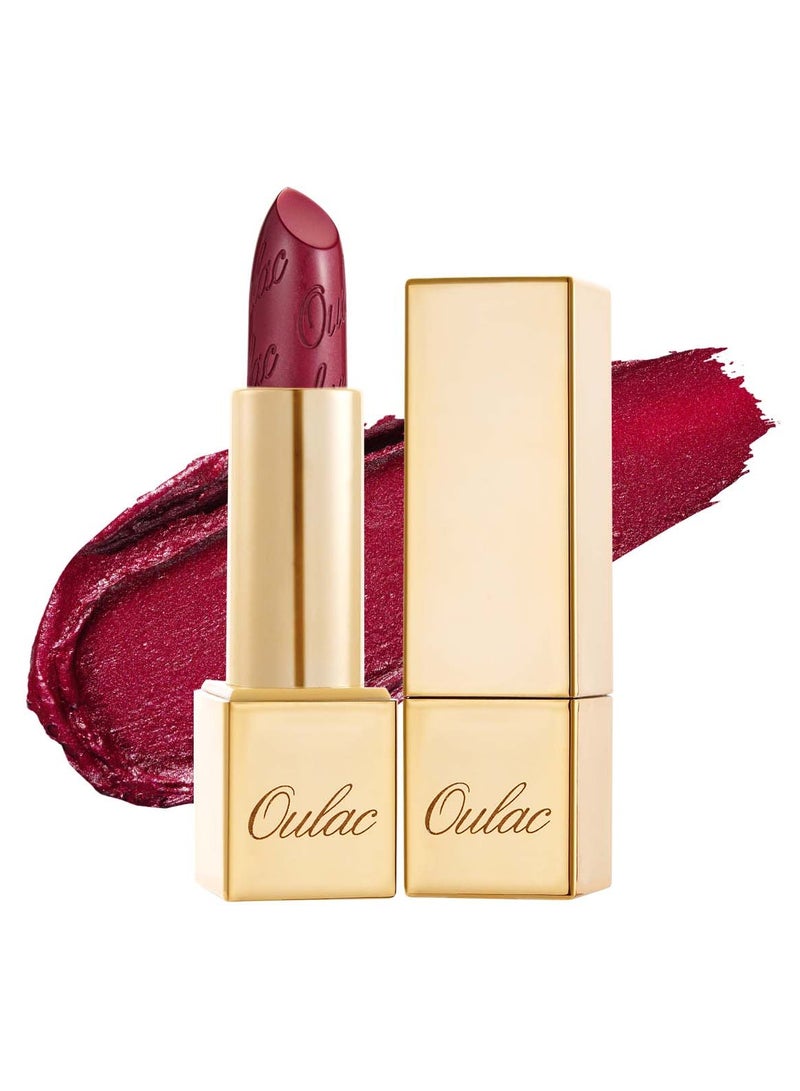 Oulac Metallic 3D Shine Wine Red Lipstick - Lightweight Hydrating Formula, High Impact Lip Color, Vegan & Gluten Free Beauty, Full Coverage Lip Makeup, 4.3g/0.15oz - 14 - Image 1