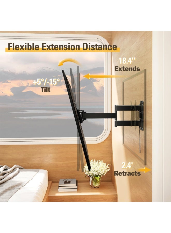Mounting Dream UL Listed Lockable RV TV Mount for Most 1743 inch TV RV Mount for Camper Trailer Motor Home Boat Truck Full Motion Unique One Step Lock RV TV Wall Mount VESA 200mm 44 lbs MD2210 - Image 4
