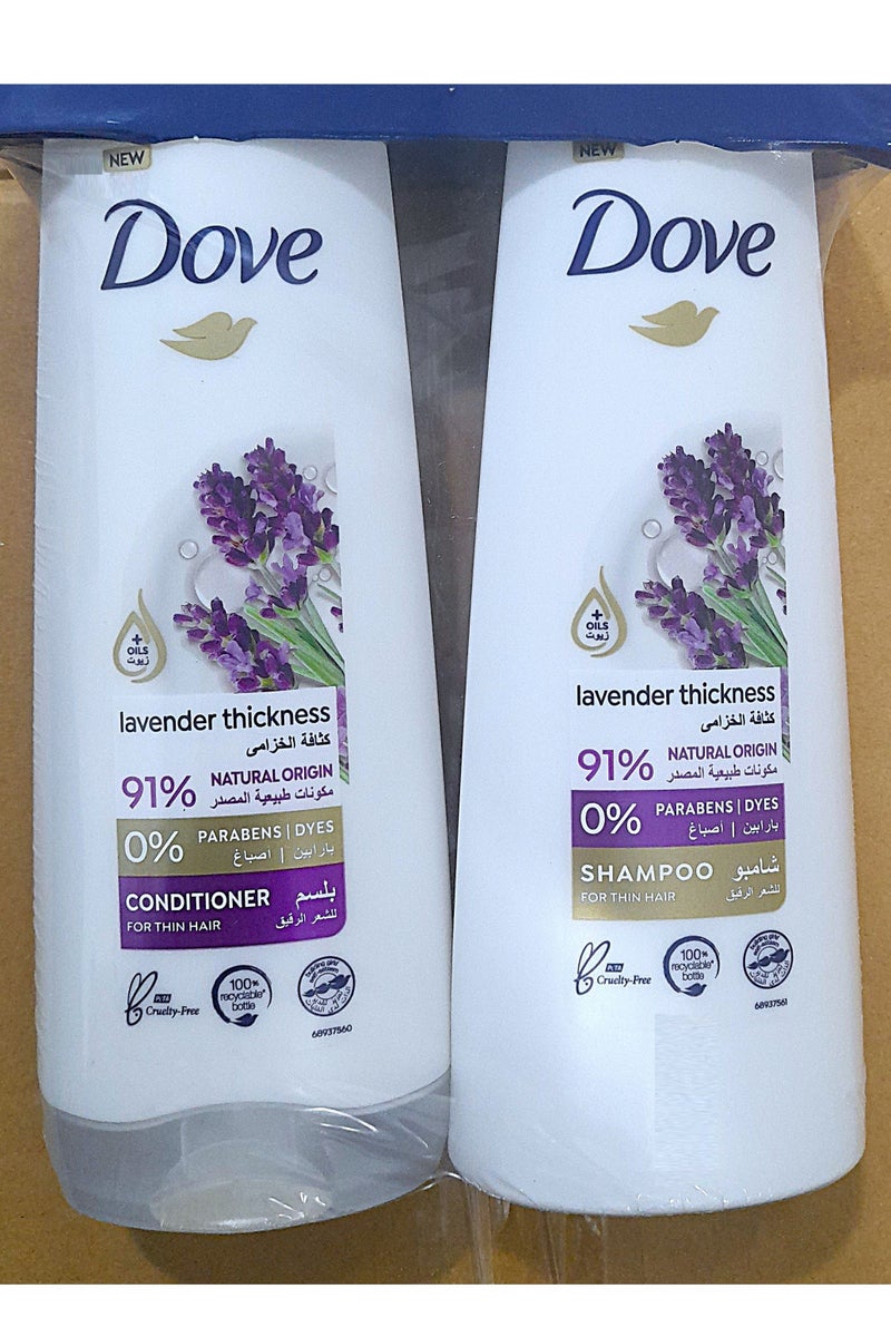 Dove Thickening Ritual Shampoo Lavender 400ml with Conditioner 320ml - Image 2