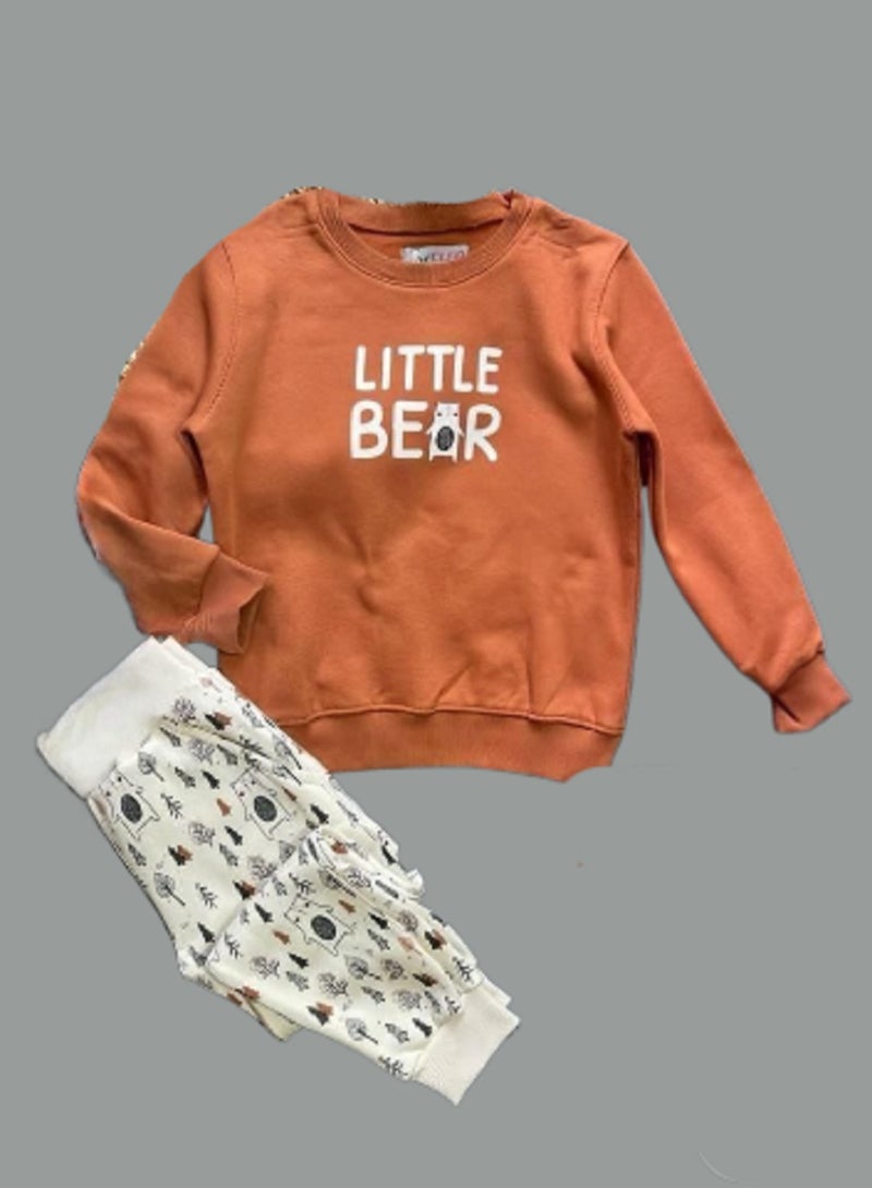 MANIKAN girls winter pajama with printed pants 