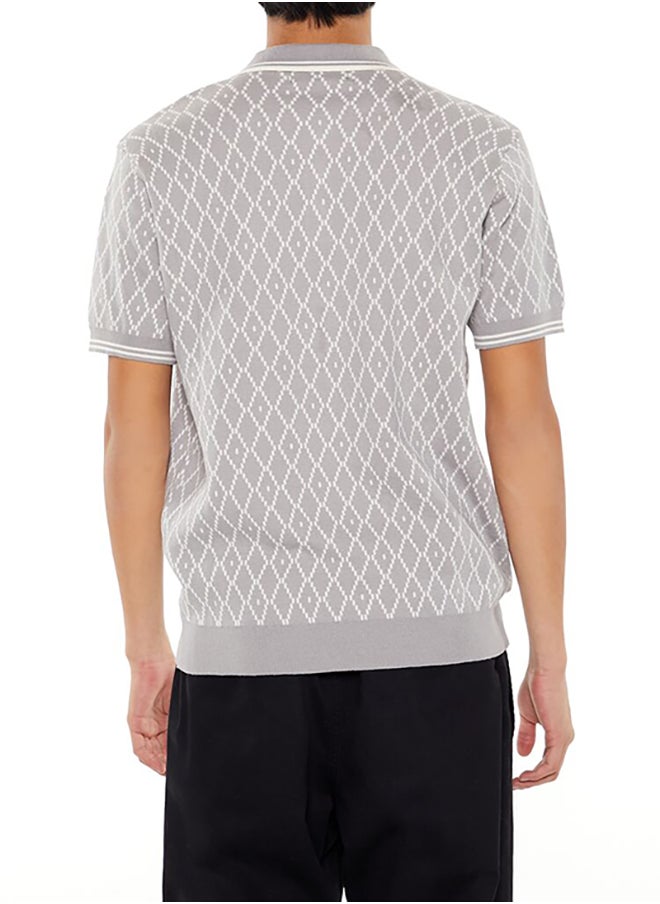 FOREVER 21 Geometric Sweater-Knit Polo Shirt  - Image 3