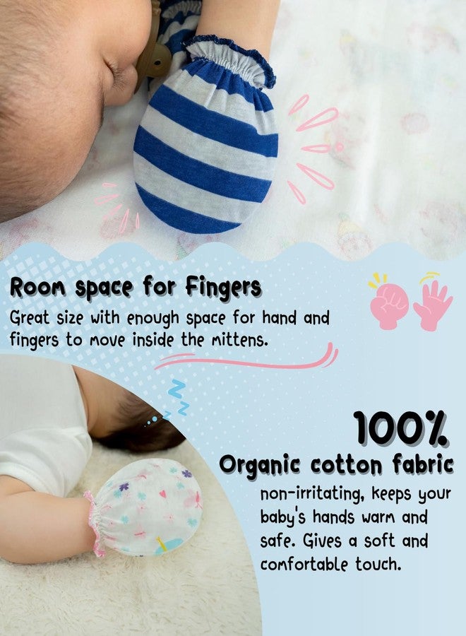 RATIVE Newborn Baby Cotton Gloves Sleep Sleeping No Scratch Mitten Mittens Mitts Set for 0-3 0-6 Months Boy Boys Girl Girls (6 Pairs/MB-67) - Image 4
