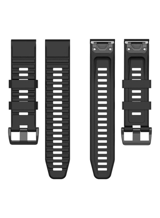 NIBEMINENT 22mm Quick Release Official Texture Wrist Strap Watchband with Metal Button For Garmin Fenix 6 Black - Image 5