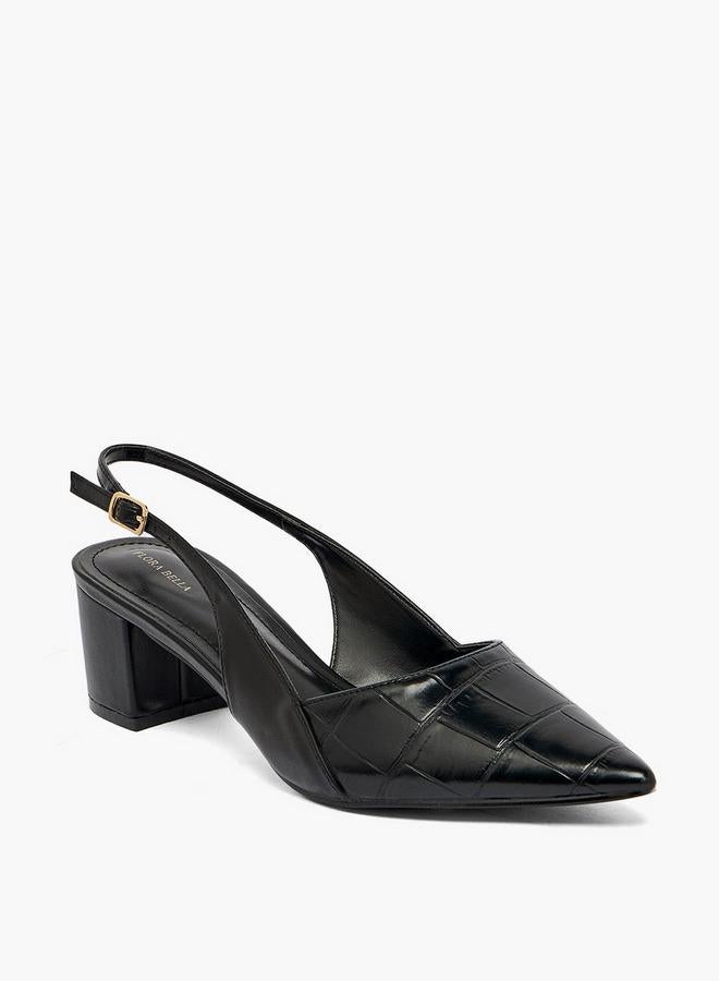Flora Bella By Shoexpress Women Textured Block Heel Pumps - Image 2
