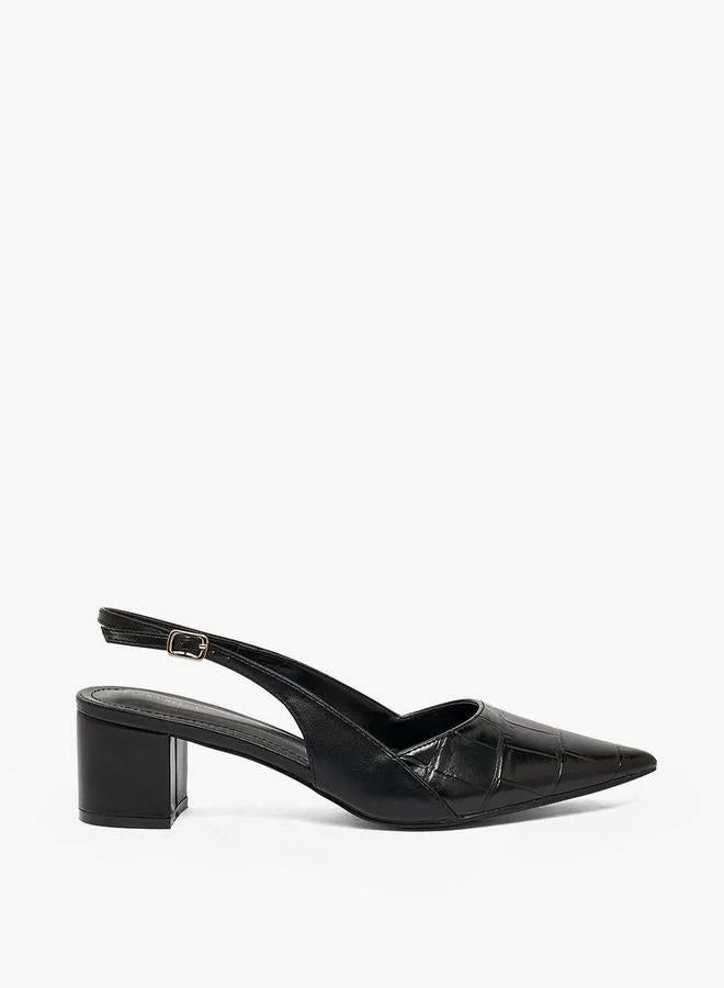 Women Textured Block Heel Pumps