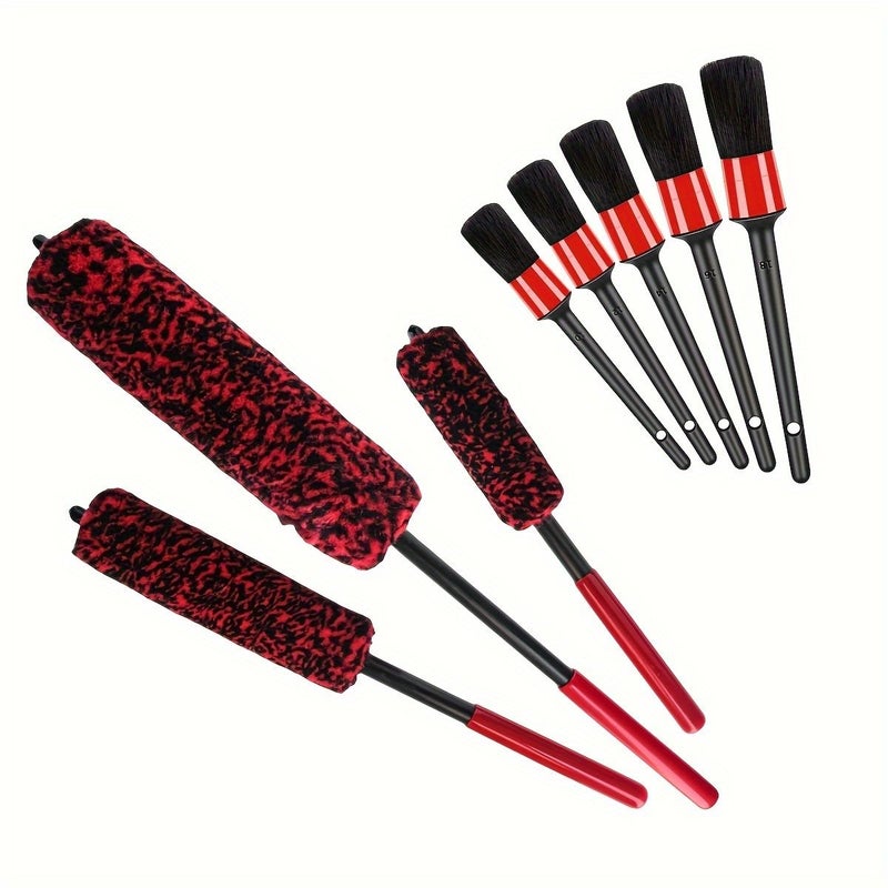 6Pcs Car Tire Wheel Cleaning Brush Set Multifunctional Detail Tool for Rim Engine - Image 1
