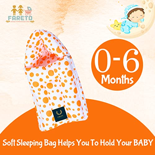 Fareto Baby Mattress with Mosquito Net & Sleeping Bag Combo 0-6 Months(PI: Circle) (0-6 Months) (Orange) - Image 4