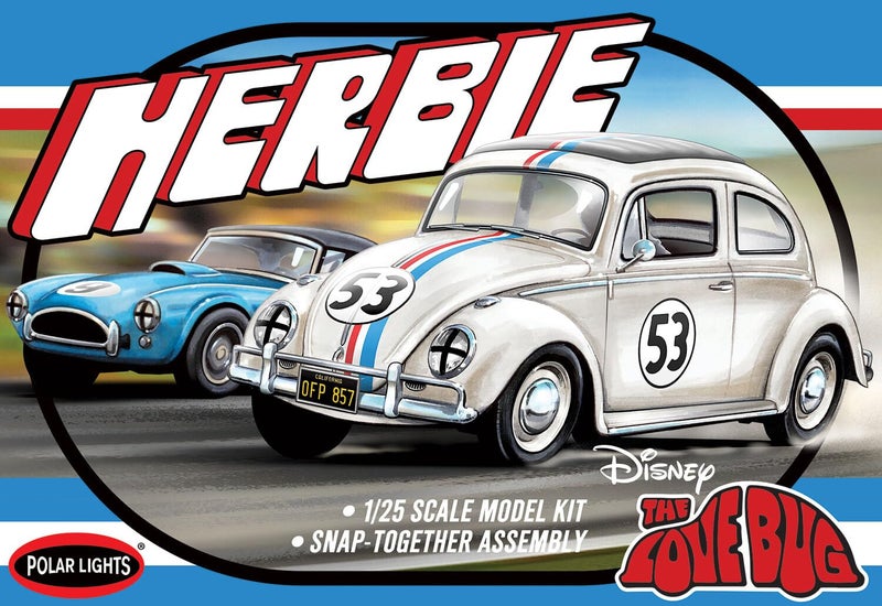Polar Lights Herbie Beetle Model Kit 1:25 Scale â€“ SNAP Together, No Glue or Paint Required - Image 1