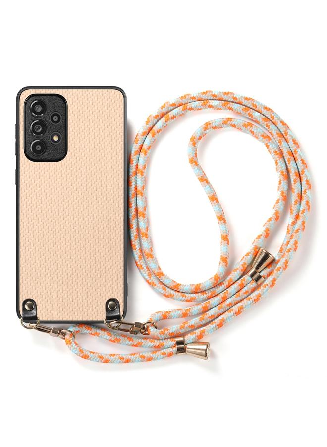 S-TOP Case For Samsung Galaxy S21 FE 5G Carbon Fiber Texture Leather Back Cover Phone Case with Crossbody Strap - Image 2