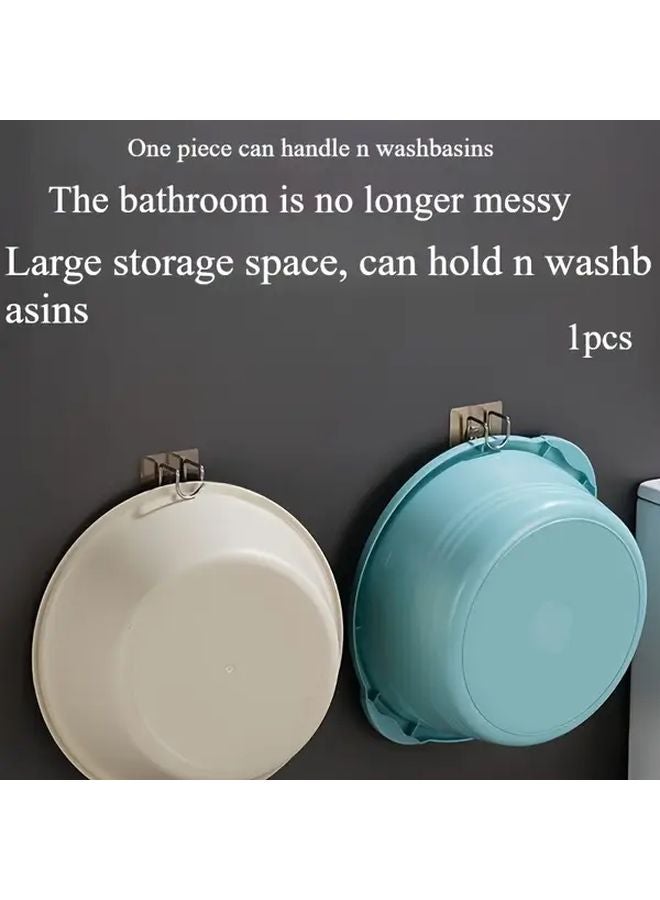 1 قطعة من خطافات الحوض القابلة للطي من الفولاذ المقاوم للصدأ، حائط مثبت رف التخزين للحمام والمطبخ - Image 1