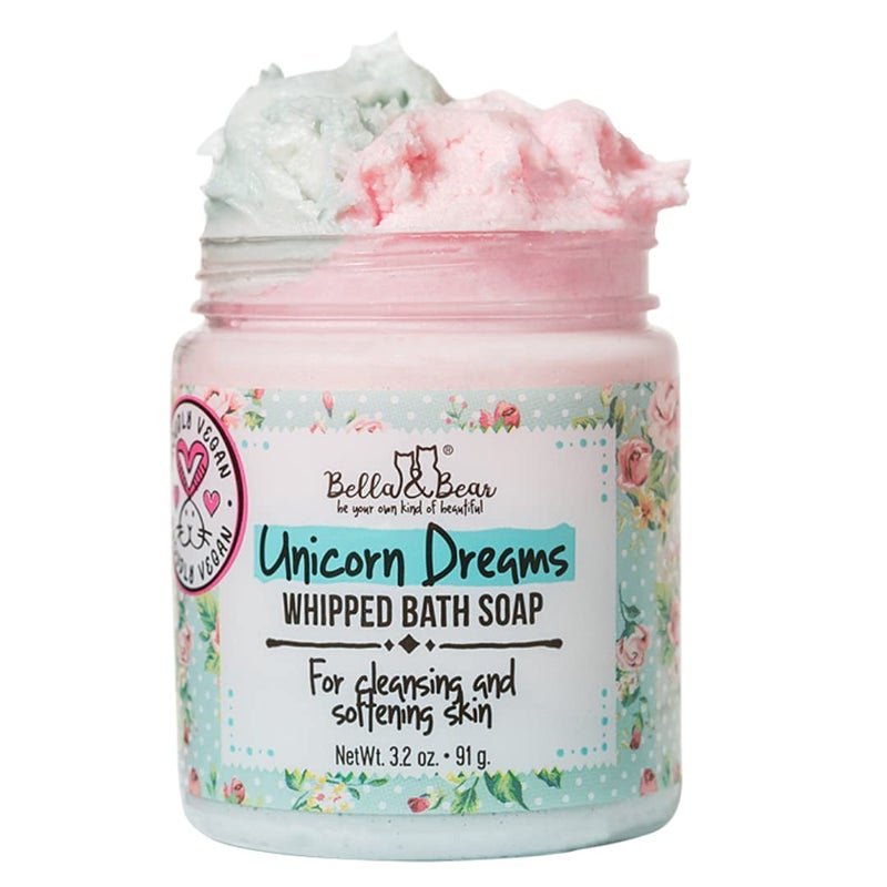 Bella and Bear Bella & Bear Unicorn Dreams Whipped Bath Soap - Travel Size 3.2oz mango & pineapple with a hint of vanilla - Image 1