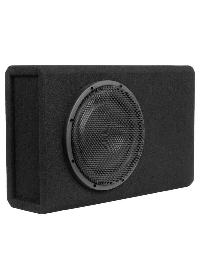 NVX QB10SPA 10" 1200W (350W RMS) صندوق مضخم صوتي محمول مع فتحة ضحلة – مع مضخم مدمج، شبكة معدنية، زر تحكم عن بُعد للباس، سهل التركيب في السيارات والشاحنات - Image 5