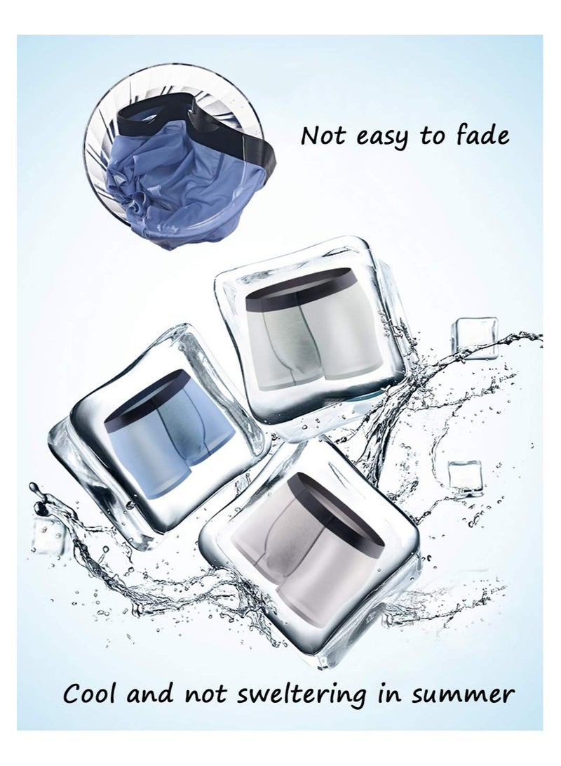 SYOSI 3 Pack Men's Boxer Briefs Mens Boxer Shorts Ice Silk Mesh Sports Underwear Trunks Super Soft Breathable Thin Underpants Anti Chafing Boxers Briefs XL - Image 4