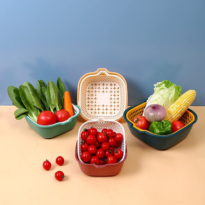 TOMATUS 6 Pcs Colander Strainer Drainer for Food Drain Bowl Set Best Kitchen Accessories for Fruit Veggies Rice Pasta Beige - Image 2