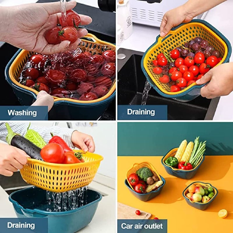 TOMATUS 6 Pcs Colander Strainer Drainer for Food Drain Bowl Set Best Kitchen Accessories for Fruit Veggies Rice Pasta Beige - Image 4