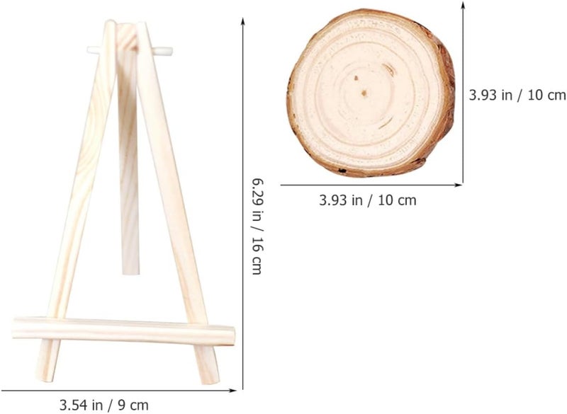 Large Natural Wood Slices and Display Easel Stand Set for DIY Crafts, Handwork Blank Wood Cutouts with Bark, 10-12cm Diameter, ’ Painting and Decorative Woodcraft Supplies - Image 2