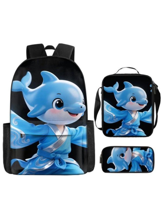 Bright Li Fire Unlock the new fashion of childish fun! Three-piece set of bags, cartoon elements for children and teenagers (students, children, friends' outings, mountain climbing, schooling, etc. can be used) - 53 - Image 2