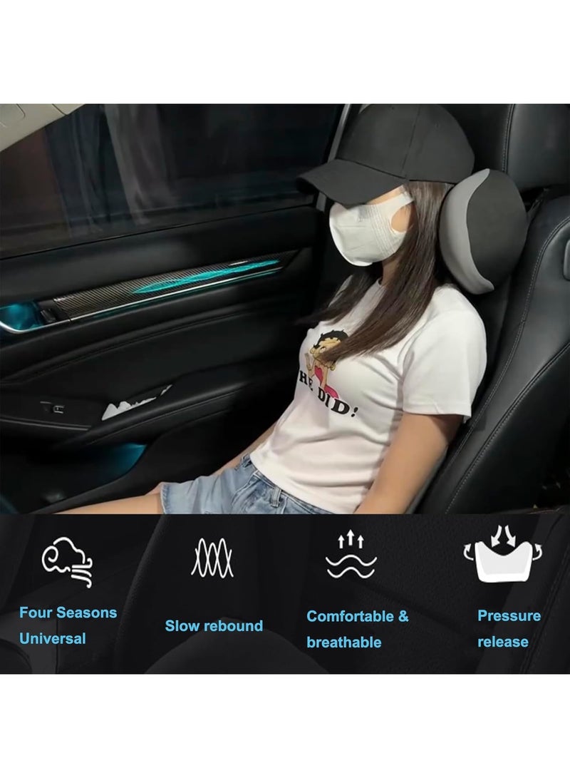 SOLARAE Car Neck Support Pillow, Neck & Lumbar Support Pillow for Neck Pain Relief, Car Memory Foam Neck Pillow for Car Seat, Car, Travel, Home & Office, Relieve Fatigue (2 Pcs) - Image 4