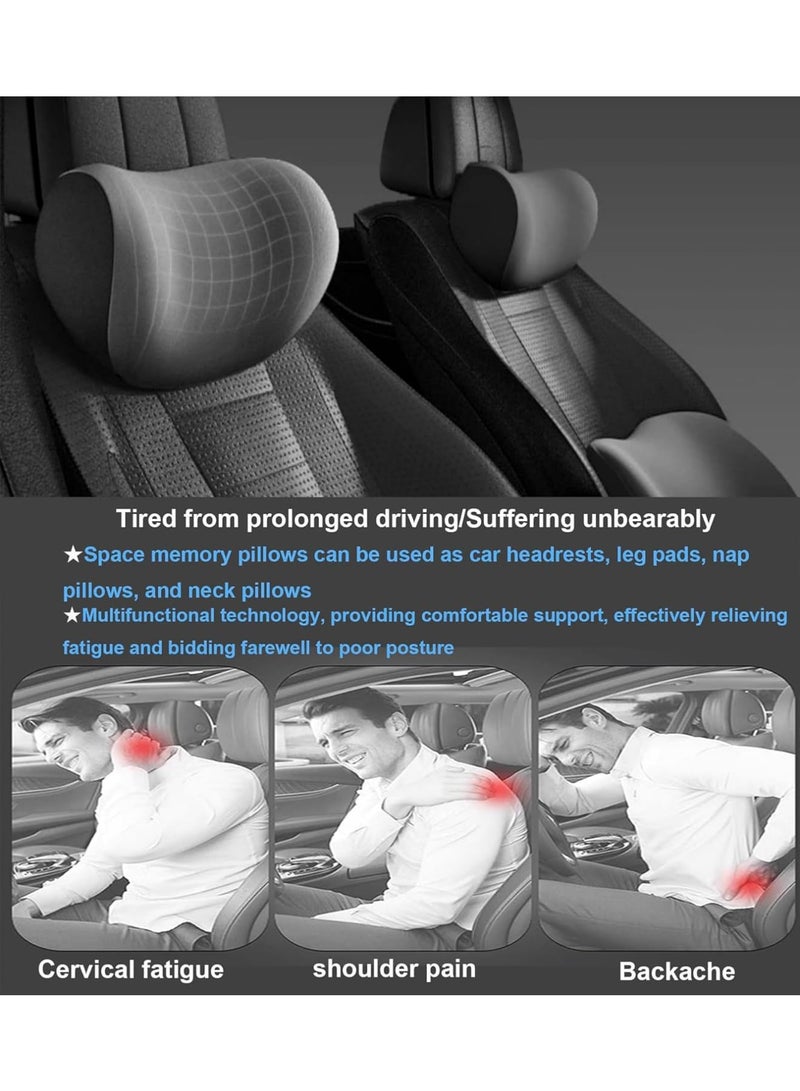 SOLARAE Car Neck Support Pillow, Neck & Lumbar Support Pillow for Neck Pain Relief, Car Memory Foam Neck Pillow for Car Seat, Car, Travel, Home & Office, Relieve Fatigue (2 Pcs) - Image 3
