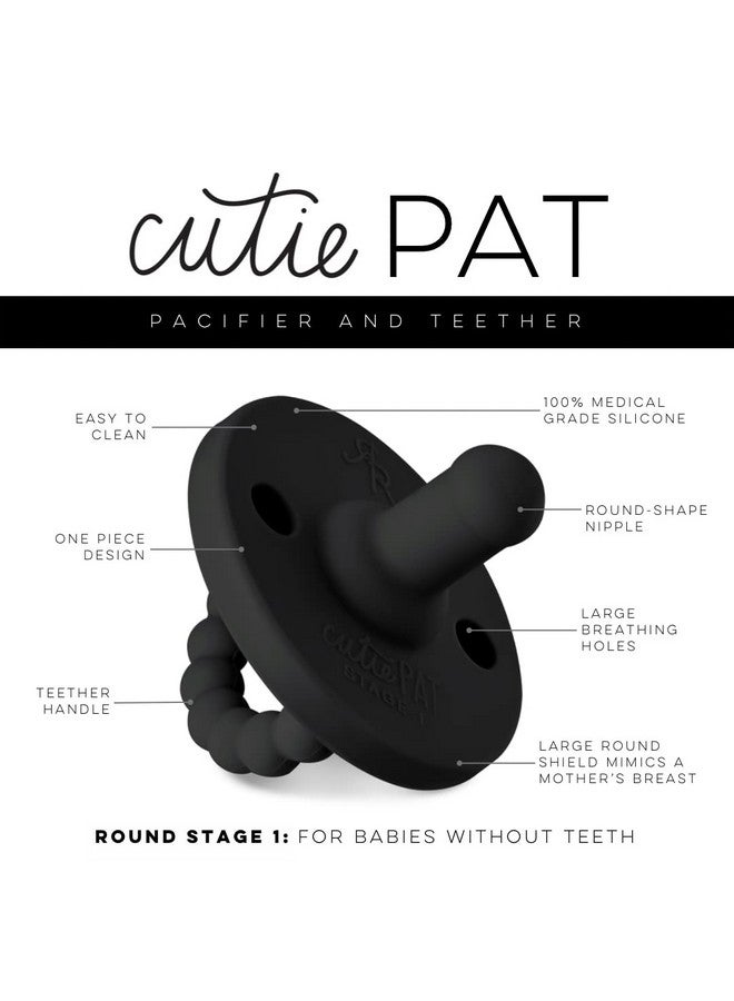 Ryan & Rose Ryan & Rose Cutie PAT Pacifier Teether (Stage 1, Black) - Image 2