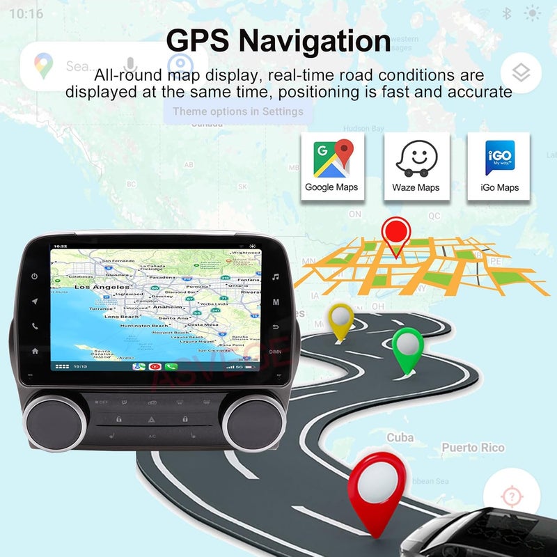 ASVEGE 8 Inch Android Car Stereo with AC Panel for Chevrolet Camaro 2010-2015 - Image 5