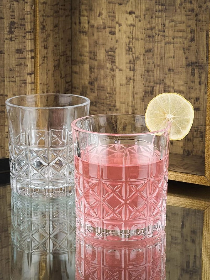 MZP Italin Premium Luxury Whiskey Glass Set of 2 300ml Crystal Cut Barware Drinking Glasses for Whisky Bourbon Scotch Liquor Cocktail Drinks Transparent Old Fashioned Cocktail Glass 300 ml 2 - Image 2