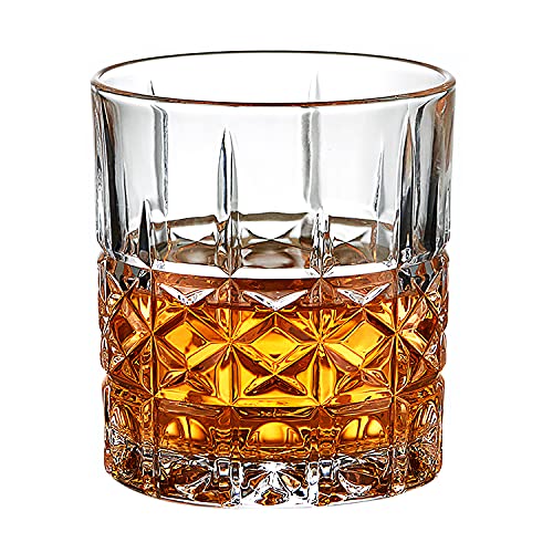MZP Italin Premium Luxury Whiskey Glass Set of 2 300ml Crystal Cut Barware Drinking Glasses for Whisky Bourbon Scotch Liquor Cocktail Drinks Transparent Old Fashioned Cocktail Glass 300 ml 2 - Image 5