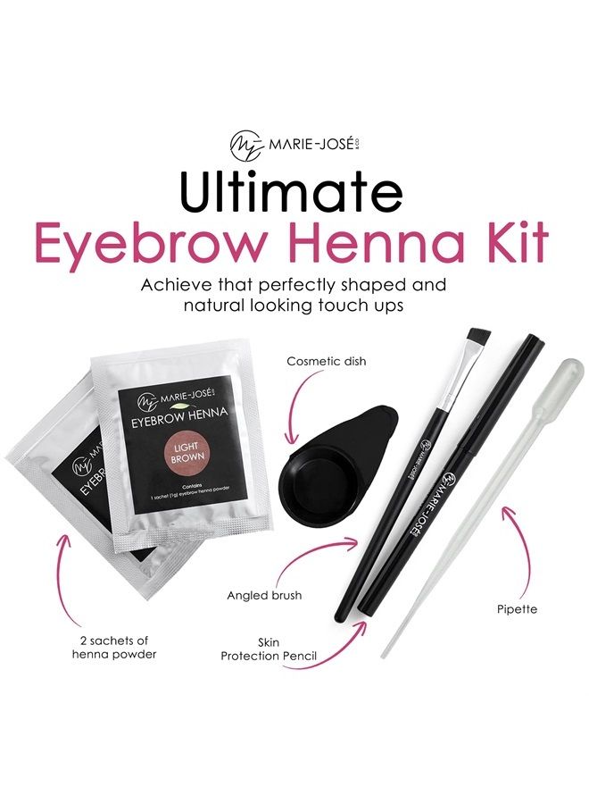 Marie-José & Co Henna Spot Color Dye Kit Light Brown - 20 applications - Covers Grey Hair - DIY Henna Tint Set - Includes all necessary Hair Coloring Tools - Image 2
