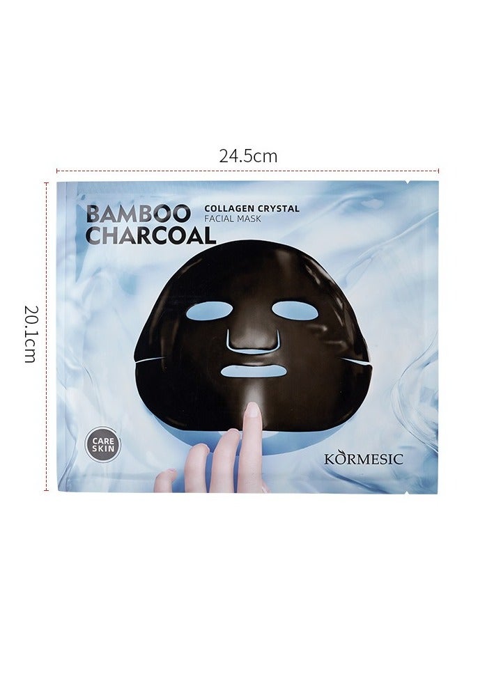 Kormesic Bamboo Charcoal Collagen Crystal Mask - Sheet Mask 60g - Detoxifying & Purifying  - Image 1