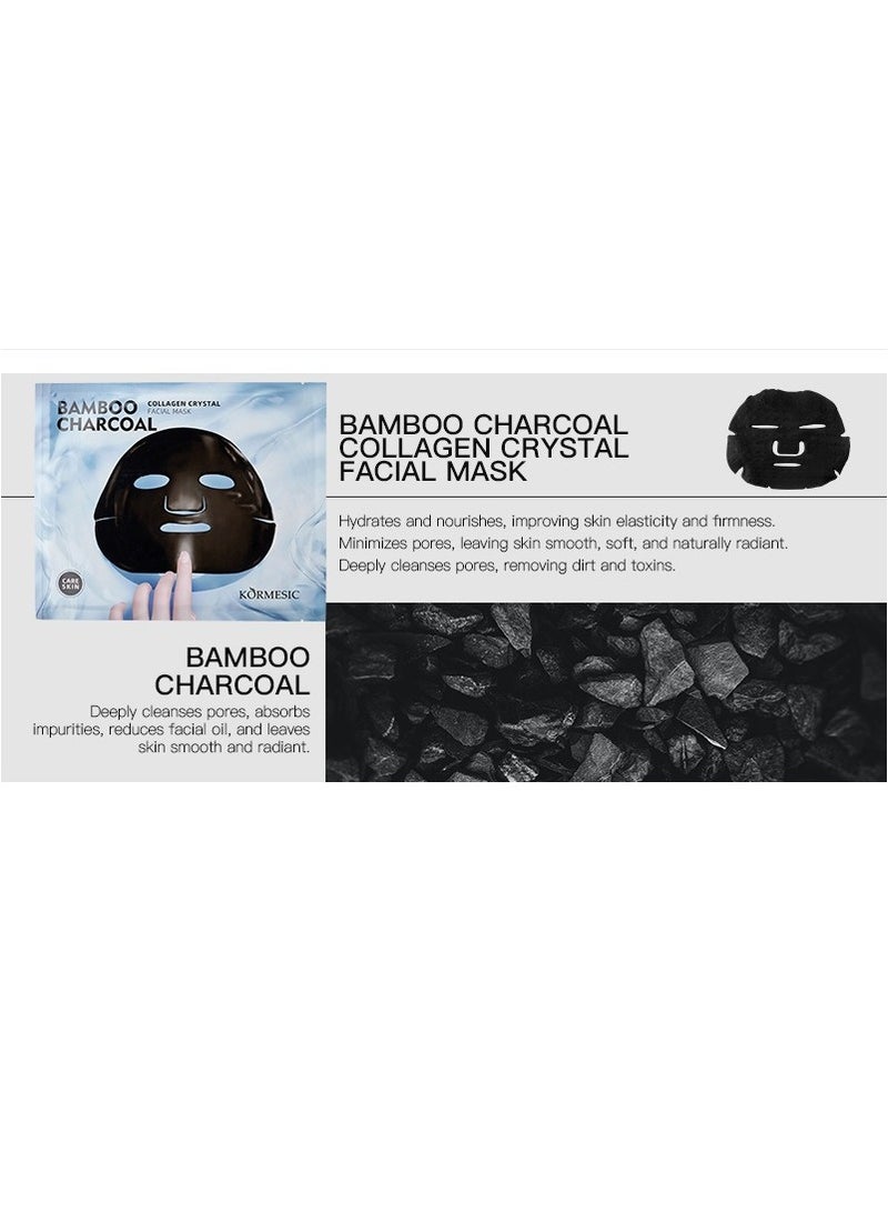 Kormesic Bamboo Charcoal Collagen Crystal Mask - Sheet Mask 60g - Detoxifying & Purifying  - Image 2